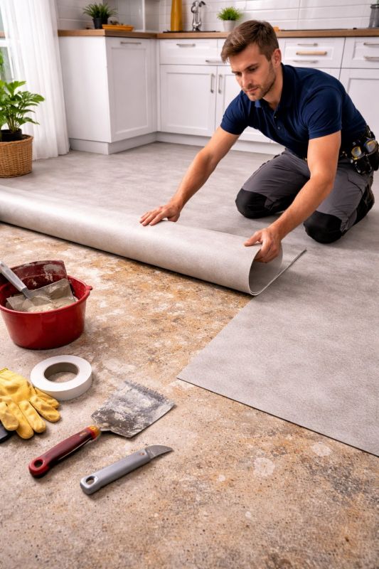 Linoleum Floor Installation in West Roxbury, MA